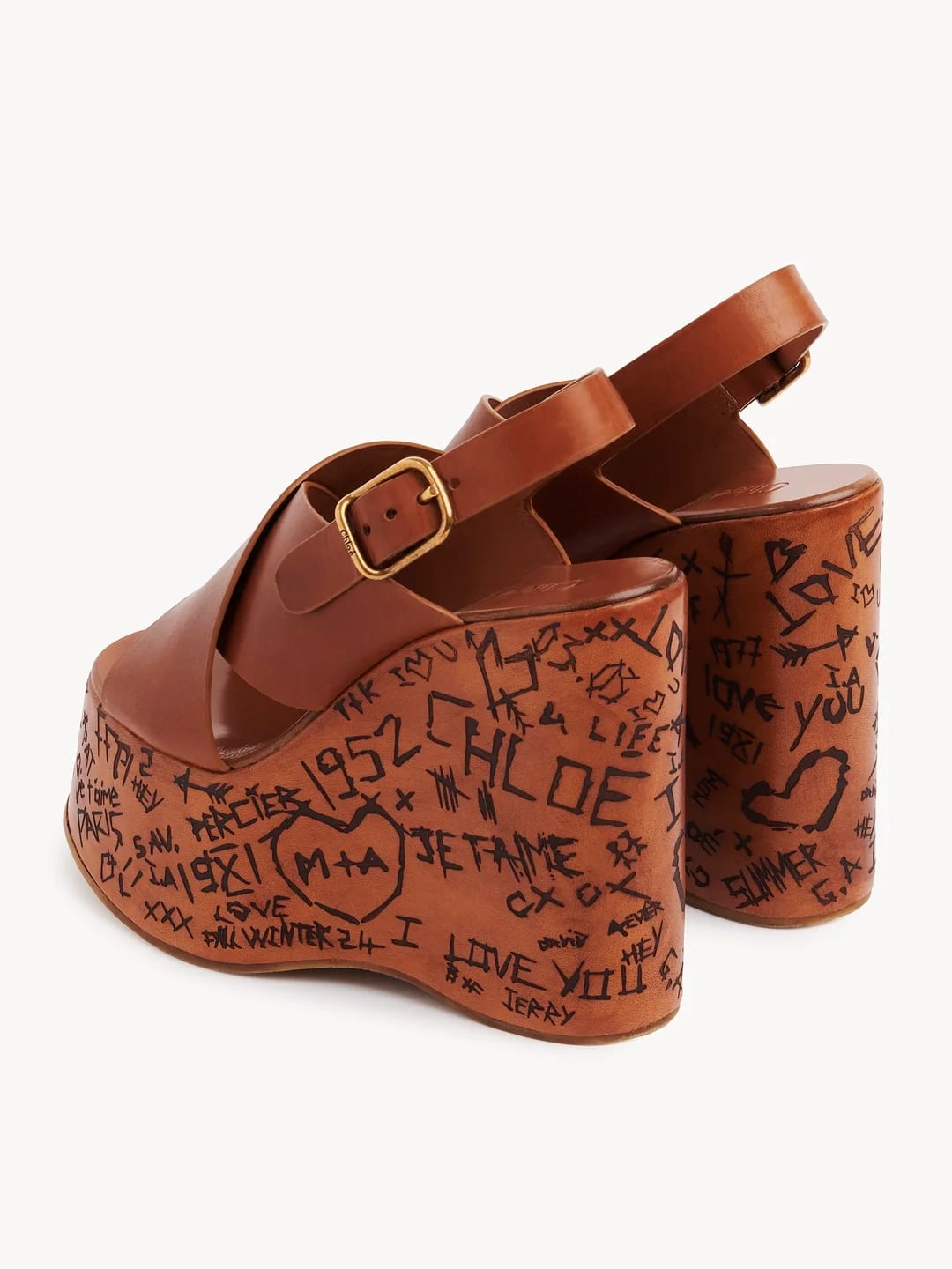 Maxime Wedge Sandal in Brown, $1274 (approximately P72,2417.98), CHLOE, chloe.com
